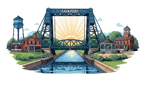 fairport current logo of lift bridge in the community